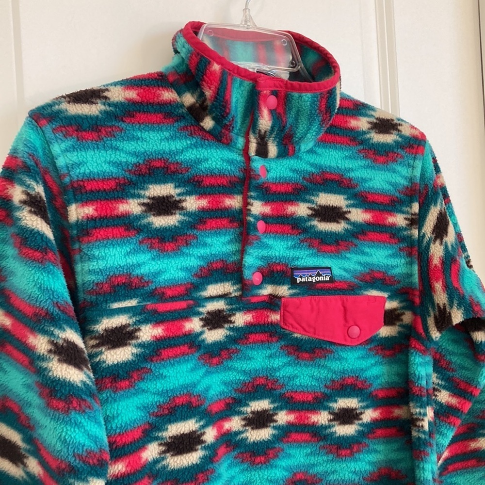 Patagonia Synchilla Aztec Wild Desert Fleece Wom XS Pullover 1/4 Snap